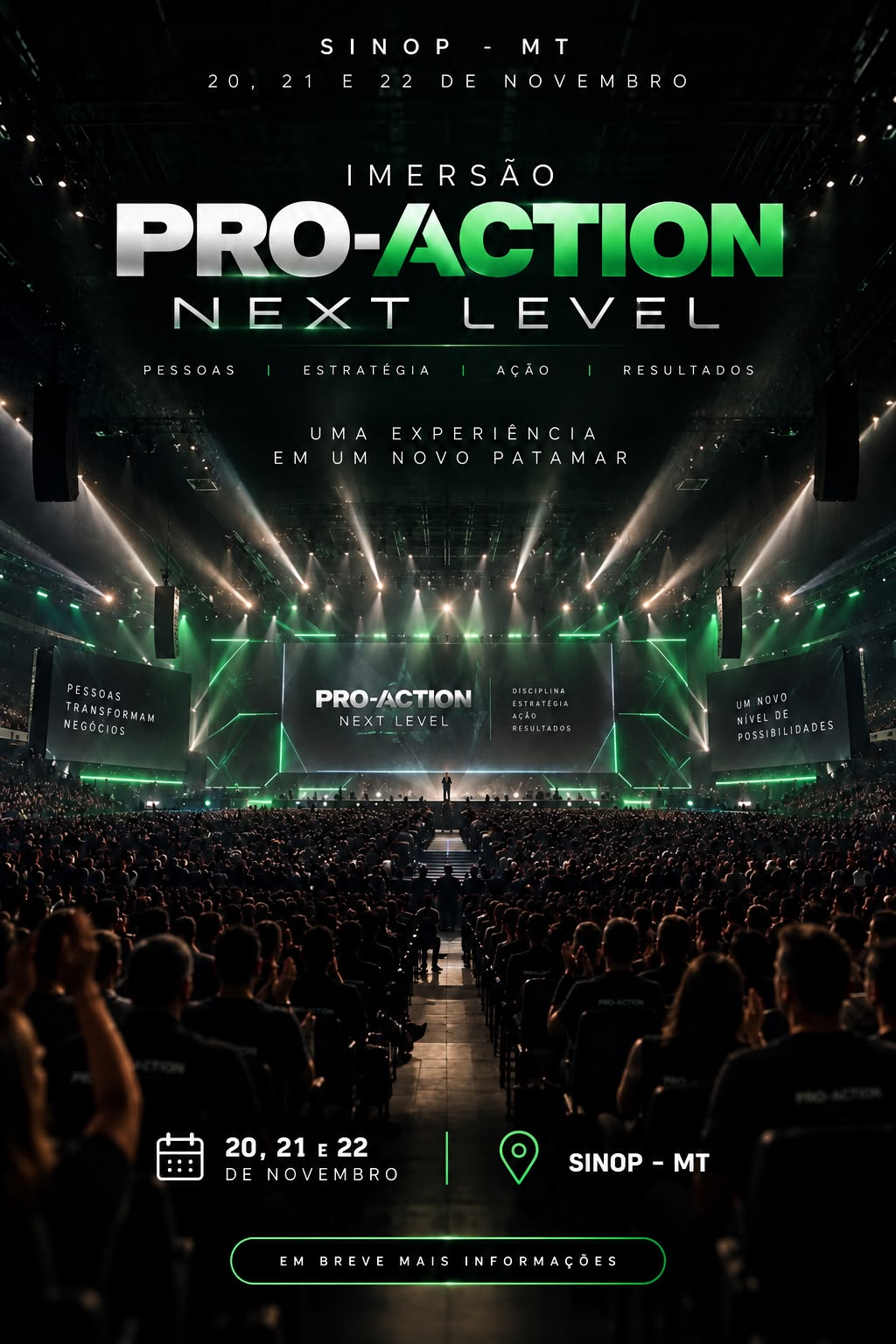 Imersão Pro-Action Next Level em Sinop-MT, 20, 21 e 22 de novembro